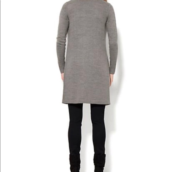 Faux-Leather Trim Flyaway Cardigan - Picture 2 of 2